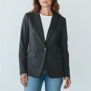 J Crew 365 Classic Grey Blazer Size 4 Professional Casual Preppy Academia